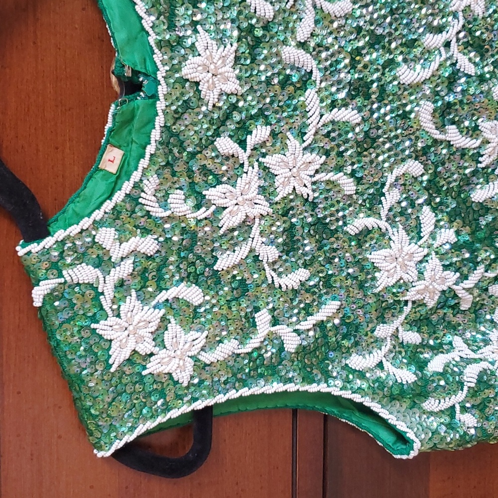 Vintage Sequin and Beaded Top Size L - Picture 2 of 14